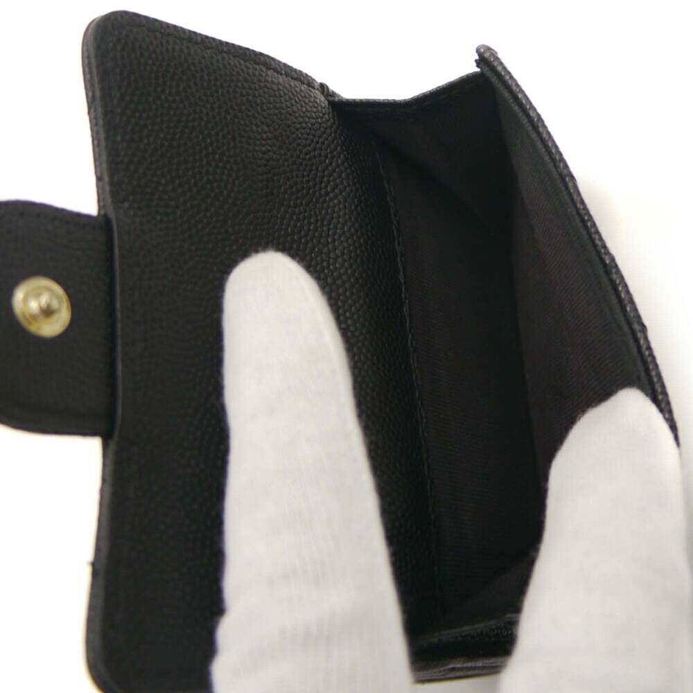 CHANEL Authentic Black Caviar Leather Logo Wallet - Picture 5 of 10